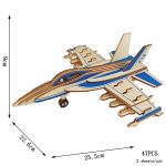 Byggsats av träflygplan med lösa delar, perfekt för dekoration eller pedagogisk konstruktion, mått 47 delar, 90 cm lång.