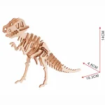 3D T-Rex i trä att montera, utbildnings- och dekorativ modell för naturvetenskapsentusiaster. Lätt att sätta ihop, denna trä-dinosaurie erbjuder en originell och pedagogisk dekoration.