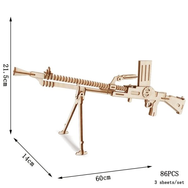 Hantverks trägevär, perfekt för vetenskaplig dekoration eller som samlarobjekt. Dimensioner: 60 cm lång, 21,5 cm hög, 14 cm djup, bestående av 86 delar.