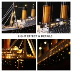 Skala av fartyg med ljuseffekter och detaljerad design.