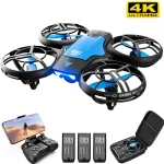 Quadcopter-drönare med 4K kamera, fjärrkontroll och tillbehör för luftfotografering, idealisk för högupplöst foto och video.
