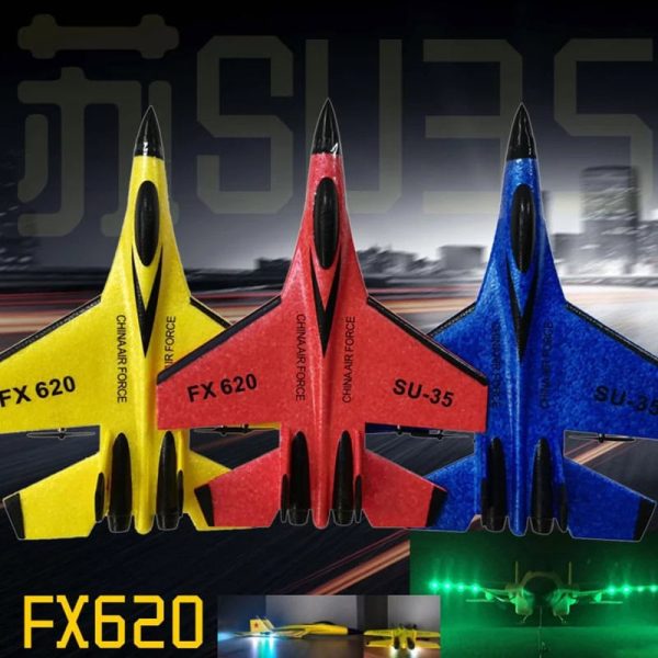 FX620 modellraket i gult, rött och blått, designad för vetenskapsentusiaster och vetenskaplig dekoration. Perfekt för samlingar och utbildningsprojekt.