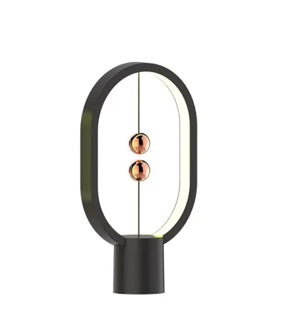 Skrivbordslampa med modern vetenskaplig design med två kopparlampor, perfekt för kontors- eller arbetsutrymme inspirerat av vetenskap.