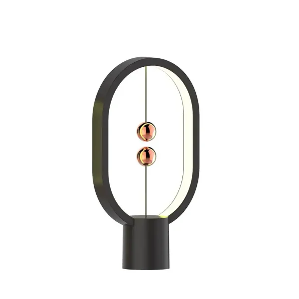 Skrivbordslampa med modern vetenskaplig design med två kopparlampor, perfekt för kontors- eller arbetsutrymme inspirerat av vetenskap.