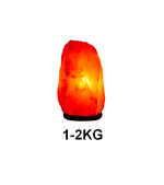 Himalaya saltlampa i form av en sten, perfekt för inredning och luftrening, som väger mellan 1 och 2 kg.