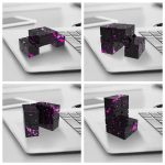 3D-pussel i form av bokstäver och siffror med rosa fläckdesign, perfekta för vetenskaplig eller utbildande dekoration.