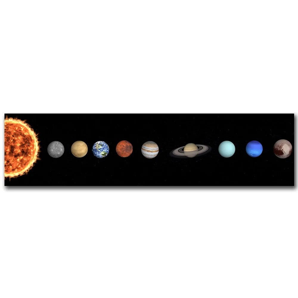 Planeter i solsystemet, utbildnings- och dekorativ modell, som representerar solen, Merkurius, Venus, jorden, Mars, Jupiter, Saturnus, Uranus, Neptunus och Pluto, perfekt för lärande eller dekoration.