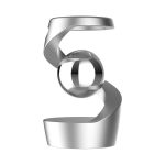 Modern vetenskaplig skulptur i metall, elegant inredning för arbetsutrymme eller hem, inspirerad av vetenskap och forskning.