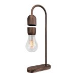 Designad skrivbordslampa i trä med synlig Edison-glödlampa, som förenar industriell och naturlig stil, idealisk för modern och varm inredning.