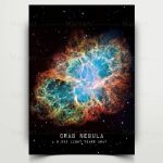 Krabbnebulosan, spektakulär bild av en stjärnexplosion, perfekt för inredning inspirerad av universum och vetenskap.