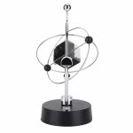 Dekorativ Bohr-atommodell med sfärer och metallaxlar, perfekt för vetenskaplig och utbildande dekoration.