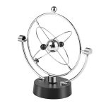 Dekorativ vetenskaplig objekt som representerar en atom med orbitale elektroner.