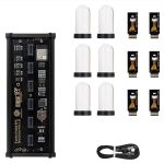 Elektroniskt panel med LED, Wi-Fi-moduler och kablar för vetenskapliga och pedagogiska projekt. Perfekt för experiment och teknologisk dekoration.