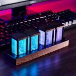 Lysande siffror i akrylglas med blå LED-lampor, perfekta för vetenskaplig eller kontorsdekoration, som ger en modern och teknologisk touch till ditt utrymme.