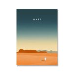 Konstnärlig illustration av Mars yta med ett rödaktigt ökenlandskap och en gradienthimlen, som representerar en inspirerande och futuristisk rymdscen.