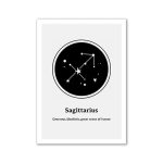 Zodiakskarta som representerar stjärnbilden Skytten med stjärnor och anslutningslinjer.