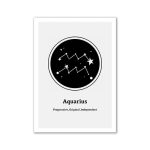 Illustrerad konstellation av Vattumannen, idealisk för vetenskaplig och pedagogisk dekoration. Perfekt för astronomi- och vetenskapsentusiaster, som ger en kosmisk touch till ditt hem.