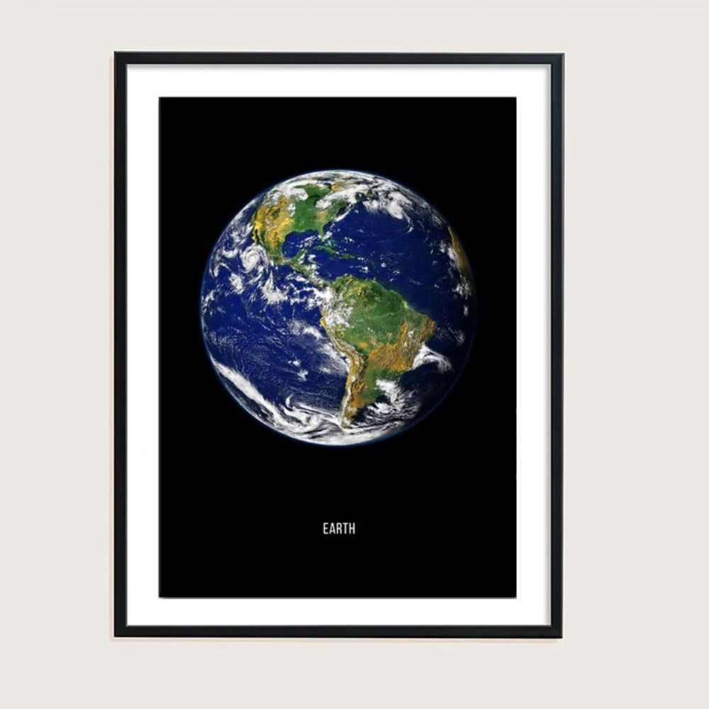 Jorden, den blå planeten, konstnärlig vy av planeten Jorden från rymden, som illustrerar skönheten och sårbarheten hos vår planet.