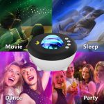 Bärbar LED-projektor med ljuseffekter för kvällar, sömn, dans och fester, perfekt för att skapa en magisk och avslappnande atmosfär vid alla tillfällen.