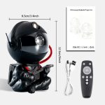 Vetenskaplig robot i form av en ninja med tillbehör, perfekt för dekoration eller vetenskaplig samling, inklusive en Nebula-projektor, fjärrkontroll och USB-kabel.