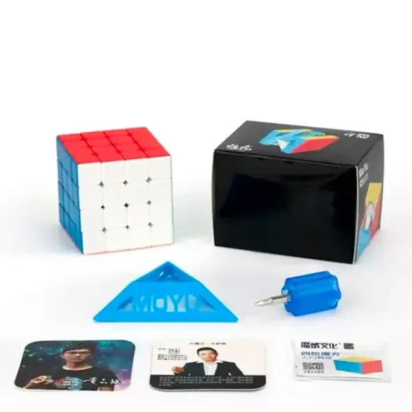 Rubiks kub 3x3 spel med tillbehör, presentlåda och instruktioner för att lösa pusslet. Perfekt för pusselentusiaster och vetenskaplig inredning.