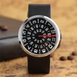 Vetenskaplig klocka med unik display, tydliga siffror och svart urtavla, idealisk för vetenskapsentusiaster och innovativ design.