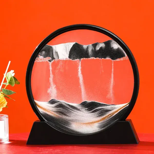 Glasvas med vattenfallseffekt, modern och elegant design, perfekt för inredning eller som dekorativt vetenskapligt objekt.