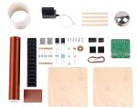 Kit med elektroniska komponenter och delar för DIY-robotik, inklusive motor, sensorer, kretskort och tillbehör för vetenskapliga och utbildande projekt.