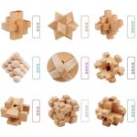 Geometriskt träpussel för dekoration och utbildningsspel.