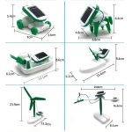 Miniatyrsolfordon för lärande om förnybar energi, utrustad med hjul och en solpanel.
