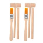 Set med träpenslar med orangea borst, används för målning eller vetenskaplig dekoration, perfekta för utbildnings- eller konstprojekt.