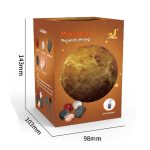 Skylt i form av planeten Merkurius med stenar och mineraler för dekoration eller vetenskapliga aktiviteter.