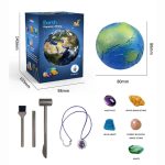 Miniatyrmodell av planeten Jorden för utforskning, med verktyg för att gräva och upptäcka geologi, perfekt för vetenskapligt lärande och pedagogisk dekoration.