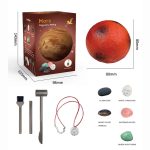 Modell av planeten Mars i mineral för vetenskaplig och pedagogisk dekoration, med exakta dimensioner för samling eller inredning.