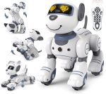 Programmerbar utbildningsrobot med fjärrkontroll, som möjliggör lärande av robotik och programmering på ett lekfullt och interaktivt sätt.