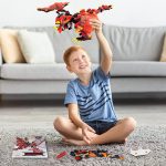 LEGO-rymdskepp i röd och svart färg för barn, perfekt för att stimulera kreativitet och fantasi. Lätt att montera, idealiskt för unga vetenskaps- och rymdentusiaster.