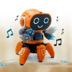 Utbildningsrobot för barn med musikaliska funktioner, färgglad och interaktiv design, idealisk för att stimulera kreativitet och lärande.