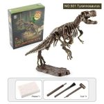 Tyrannosaurus i byggkit för lärande och vetenskaplig dekoration. Realistisk modell med ben och verktyg för att montera en förhistorisk dinosaurie.