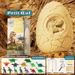 Dinosaurieägg i resin med dinosauriefigurer, perfekt för dekoration eller vetenskaplig samling, idealisk för paleontologi- och utbildningsobjekt.