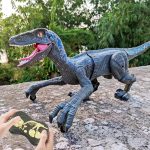 Plast-T-Rex-robot med fjärrkontroll, realistisk och rörlig modell, perfekt för dekoration eller vetenskapligt spel.