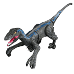 Figur av en rörlig T-Rex i plast, realistisk modell med färgglada detaljer, idealisk för vetenskaplig dekoration eller samling.