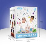 Vetenskapligt laboratoriumsset för barn med utbildande tillbehör för att experimentera med kemi och fysik på ett säkert sätt. Perfekt för unga nyfikna från 8 år.
