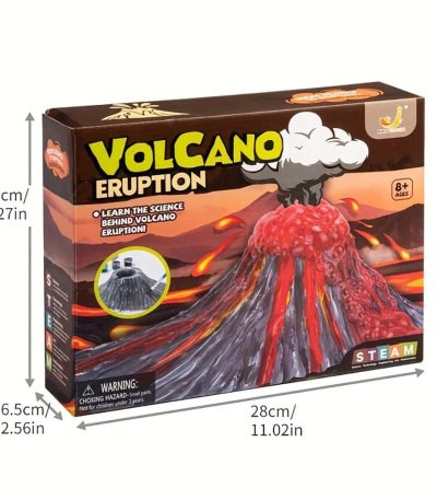 Vetenskapligt kit för att skapa en simulerad vulkanutbrott, perfekt för att lära sig om geologi och vulkaniska fenomen för barn från 8 år.