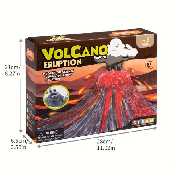 Vetenskapligt kit för att skapa en simulerad vulkanutbrott, perfekt för att lära sig om geologi och vulkaniska fenomen för barn från 8 år.