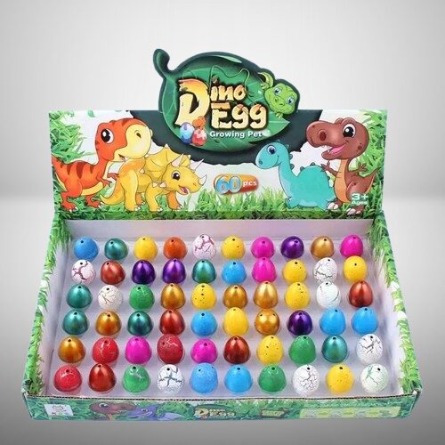 Färgade dinosaurieägg som ska kläckas, pedagogiskt spel för barn, inklusive 60 bitar, perfekt för att lära sig vetenskap och natur medan man har roligt.