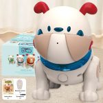Interaktiv hundrobot Voice AI Pet, utbildnings- och underhållande leksak för barn, med fjärrkontroll och skärm.