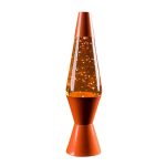 Orange Lava-lampa med vätska och ljuseffekter, idealisk för vetenskaplig dekoration eller som samlarobjekt.