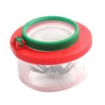 Förstoringsglas med plastspindel för dekoration eller lärande.
