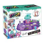 DIY slime-tillverkningskit med färgglada tillbehör för att skapa personliga slimes, idealiskt för barn från 6 år, främjar kreativitet och vetenskapligt lärande.