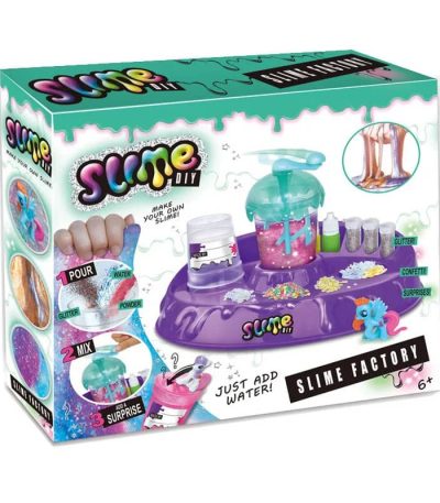 DIY slime-tillverkningskit med färgglada tillbehör för att skapa personliga slimes, idealiskt för barn från 6 år, främjar kreativitet och vetenskapligt lärande.